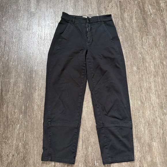 Everlane Pants - Everlane Utility Pants Women 00 Black High Rise Straight Leg Seam Detail Chino
